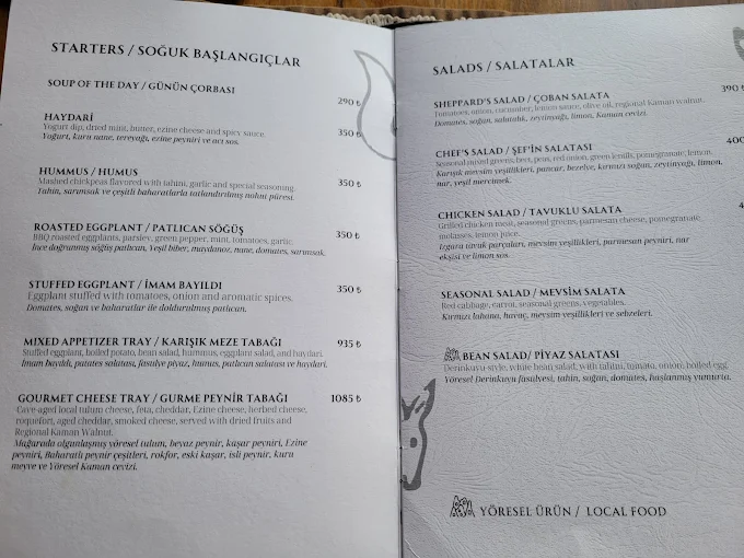 Happena Restaurant menü önizlemesi